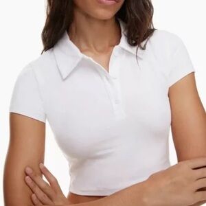 TNA - White Collared Crop Top